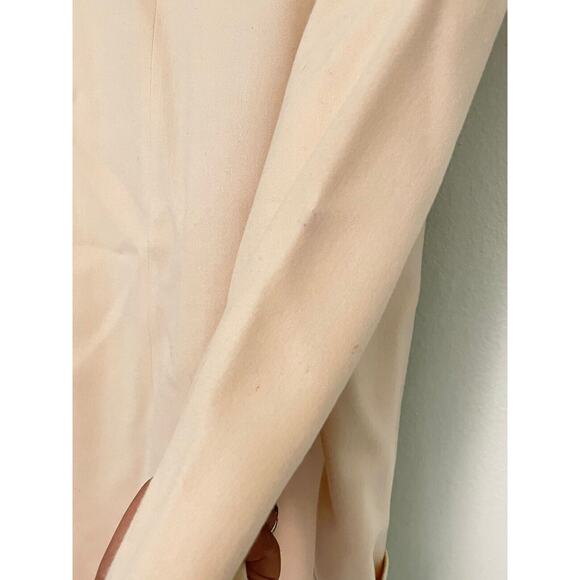 Vintage Brian Tucker Women Blazer Size 12 Cream Wool Double Breasted Preppy FLAW - Picture 7 of 12